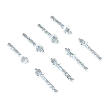 Vestil Sleeve Anchor, 3/8" Dia., 3" L, Steel Zinc Plated, 8 PK AS-383-8PK